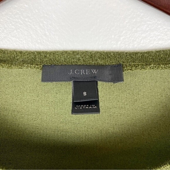 J. Crew Sparkle Metallic Ruffle Bell Sleeves Top Green Size S - Picture 7 of 8